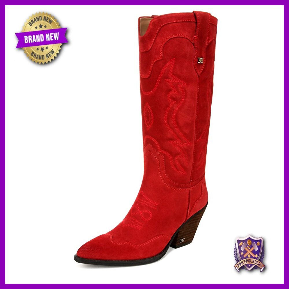 Western Cowboy Boots Mid-Calf Heeled Pull-On Boots Classic Chic Fashion